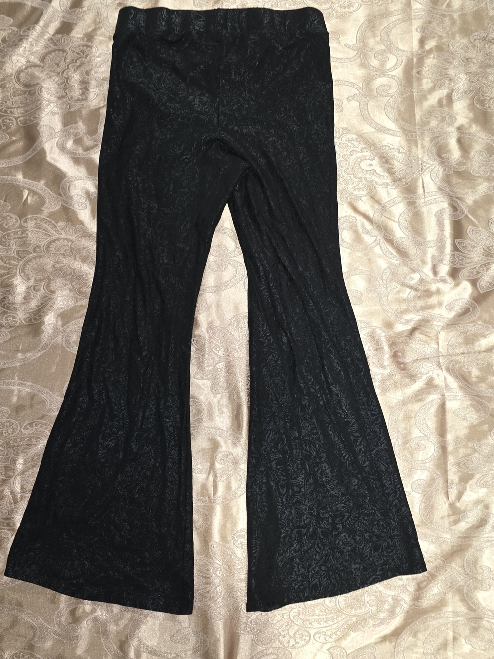 Torrid Black Flared Ponte Pants with Subtle Jacquard stretch Bell Bottom